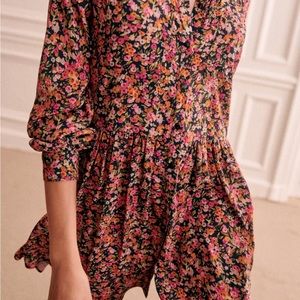 EUC Sezane Leana Dress - Blossom Marine - Size 34